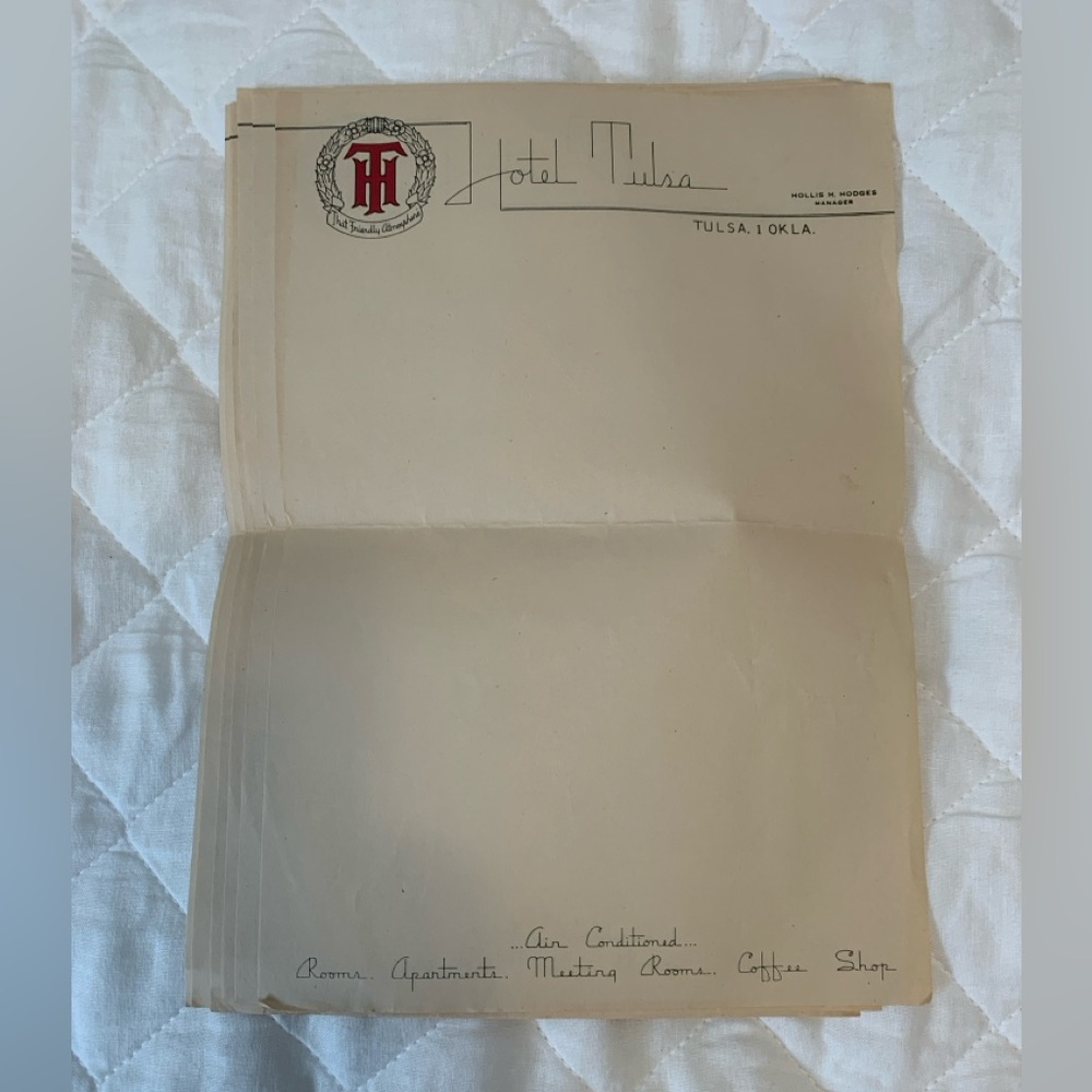 Vintage Hotel Tulsa stationery